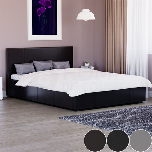 Bed faux leather - small, double
