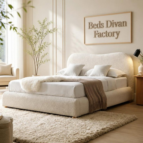 Boucle teddy bed frame - boucle,