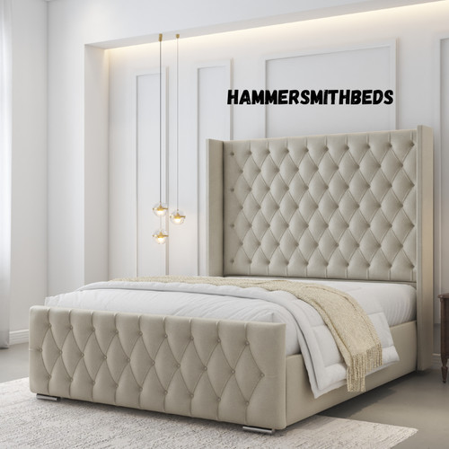 Luxury winged bed frame plush - winged,