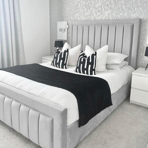 Panel lined bed frame plush - lined,
