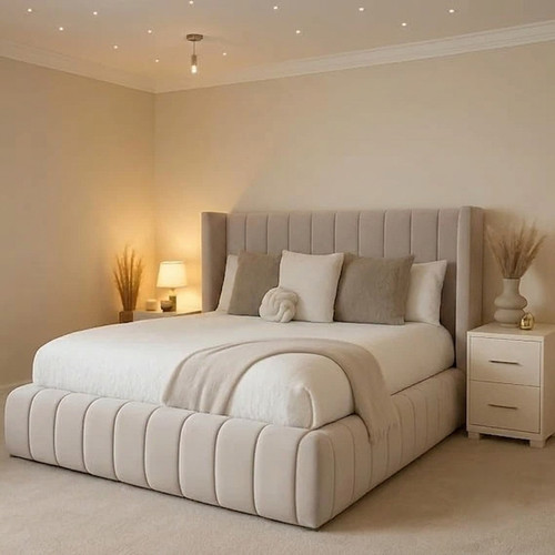 Luxury winged panel bed - winged, frame