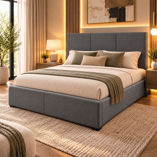 4ft6 double bed - 4ft6, ottoman