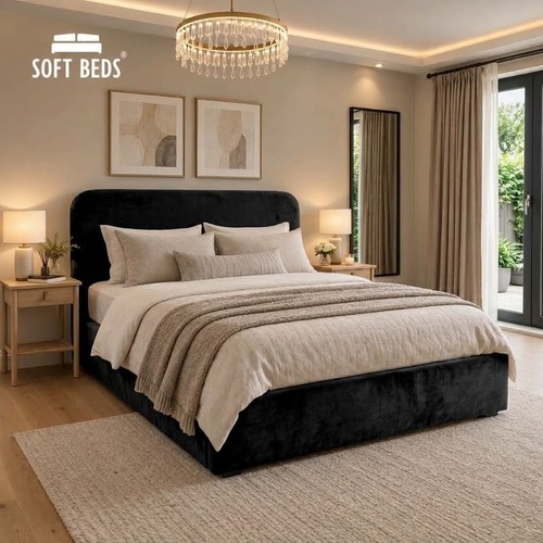 Panel bed frame plush velvet - panel,