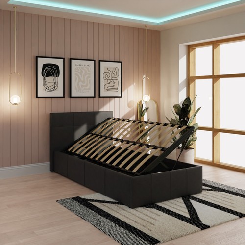 Side lift 3ft ottoman bed - up,